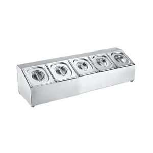 صحون بهارات ستيل 5 خانات صف واحد